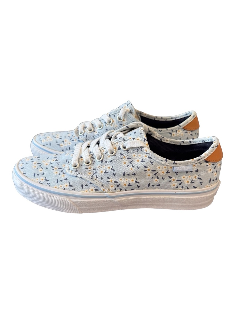 Vans Ultra Cush Camden Deluxe Womens Size 8 Blue Daisy Print Sneakers NWOB